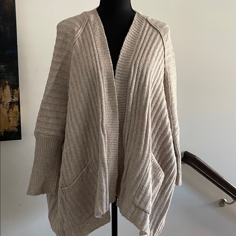 Wonderly Sweater Cardigan Women Size XL Light Tan Wrap-like Slouchy Style